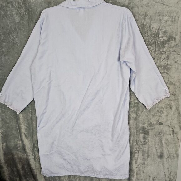 Miss Elaine Womens Sz Med Lilac Robe short lightweight sleep shirt cotton blend - Picture 8 of 11
